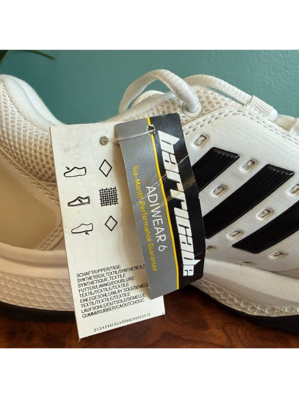 Mens Adidas Size 9 Barricade Class B Tennis Shoe Model BY2919 White Black - Picture 6 of 11